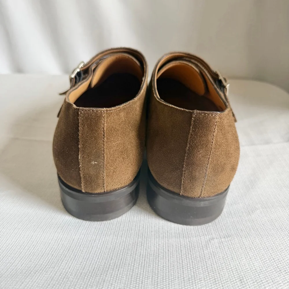 Men's Giorgio's Brown Suede Monk Strap Loafers 8.5